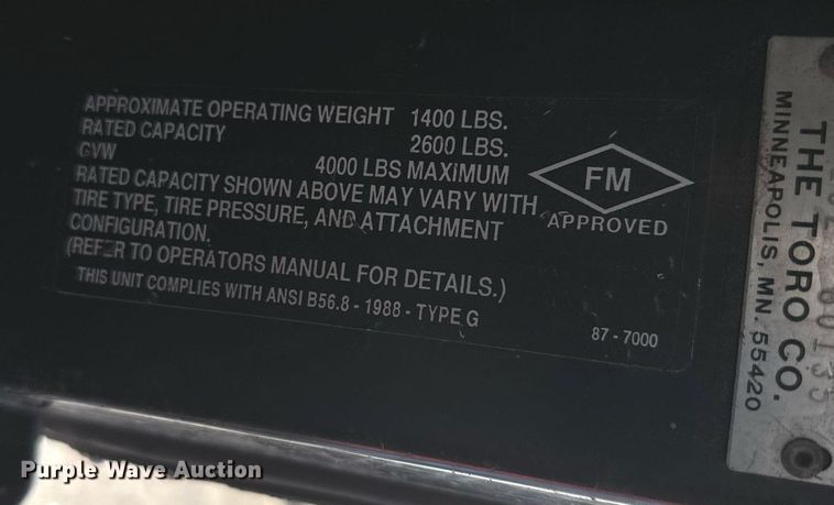 image for item DX3657 Toro Workman 3200 utility vehicle