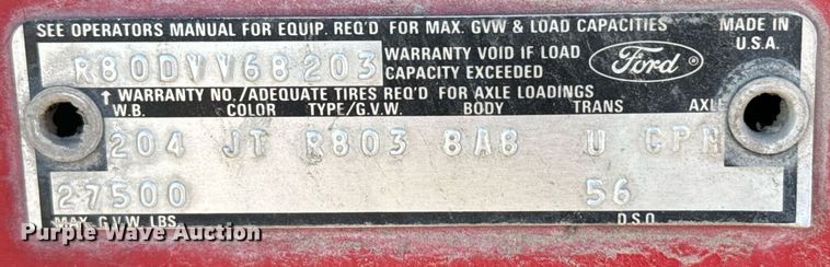 image for item DX3666 1975 Ford 8000 winch truck