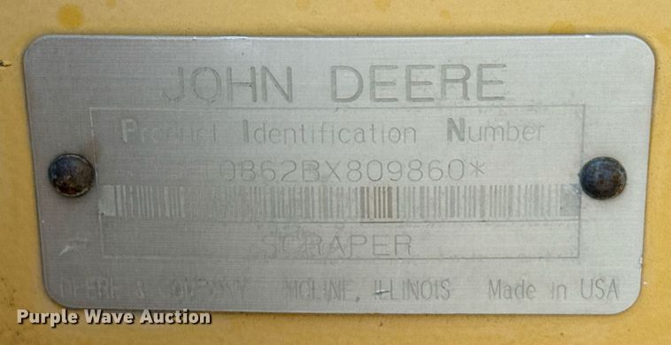 image for item DX3667 1995 John Deere 862B elevating scraper