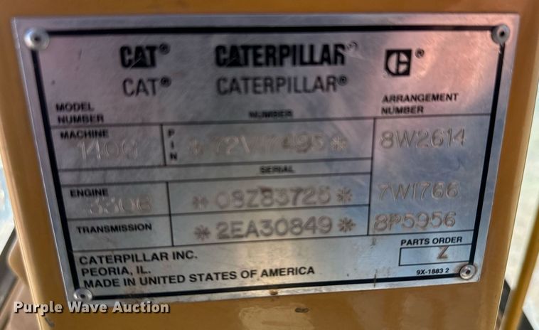 image for item DX3687 1995 Caterpillar 140G VHP motor grader