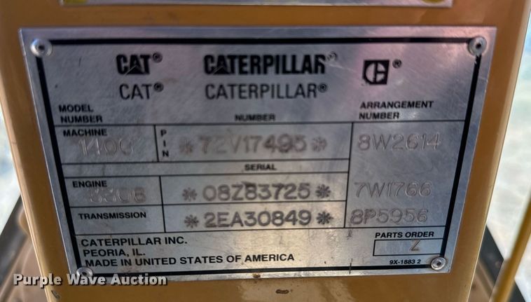 image for item DX3687 1995 Caterpillar 140G VHP motor grader