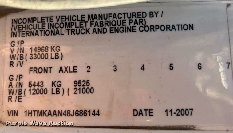 image for item EG0565 2008 International 4400 utility / service truck