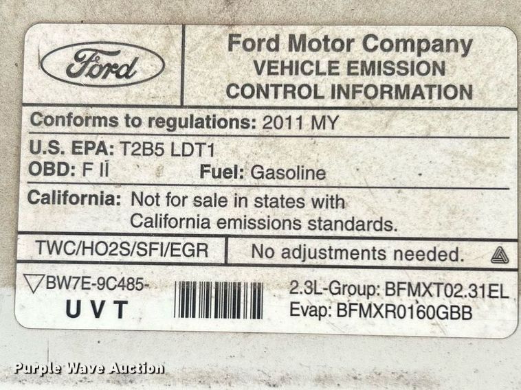 image for item EG0571 2011 Ford Ranger SuperCab pickup truck