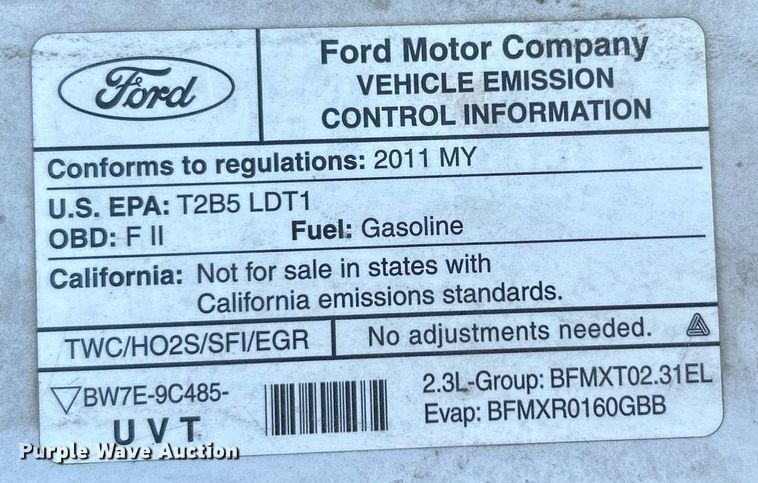 image for item EG0575 2011 Ford Ranger SuperCab pickup truck