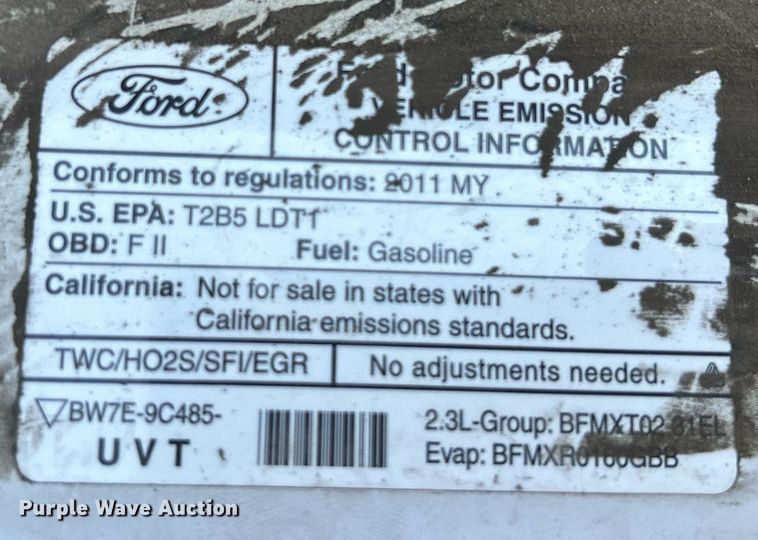 image for item EG0576 2011 Ford Ranger SuperCab pickup truck