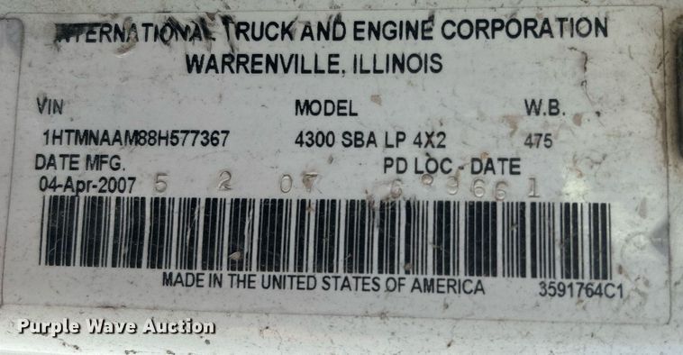 image for item EG0594 2008 International 4300 dump flatbed truck