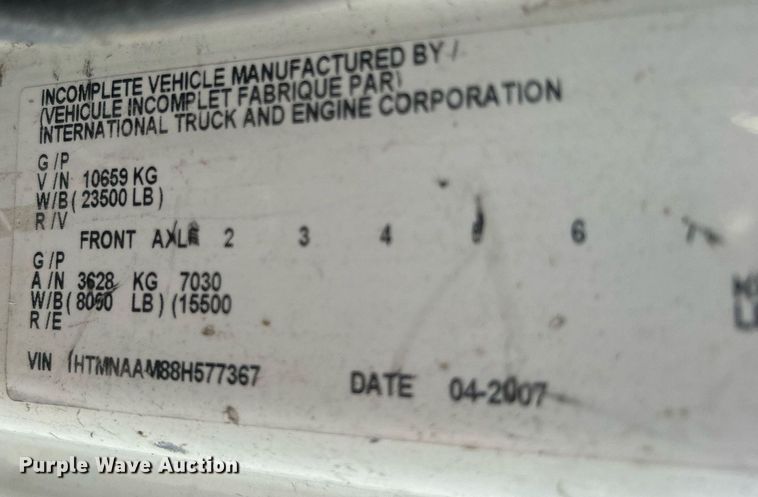 image for item EG0594 2008 International 4300 dump flatbed truck