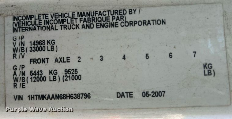 image for item EG0601 2008 International 4400 utility / service truck