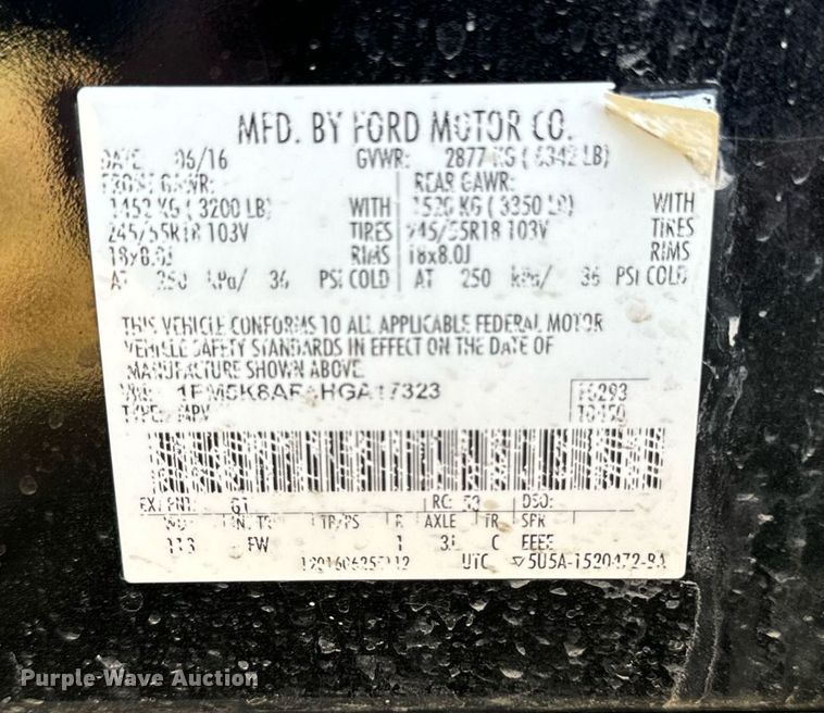 image for item EG6780 2017 Ford Explorer Police Interceptor  SUV