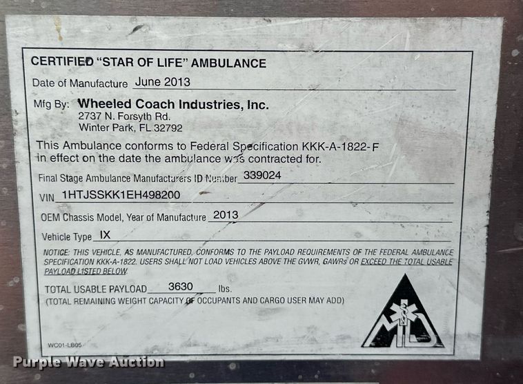 image for item EJ4840 2014 International  TerraStar SFA 4X2 ambulance