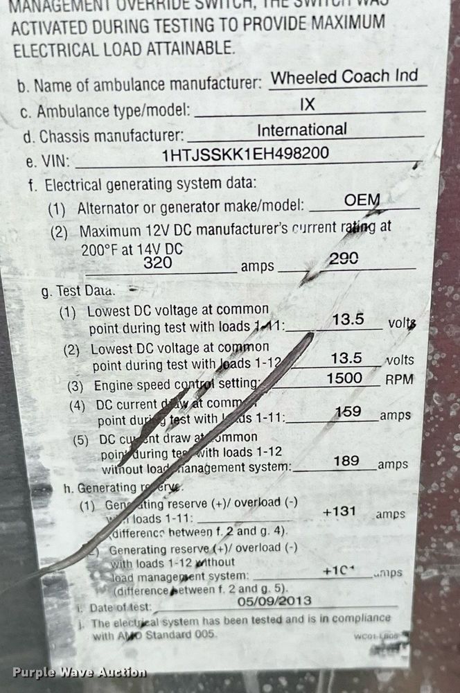 image for item EJ4840 2014 International  TerraStar SFA 4X2 ambulance