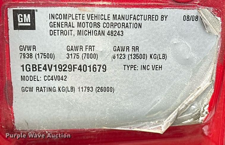 image for item EJ4841 2009 Chevrolet  C4500 ambulance