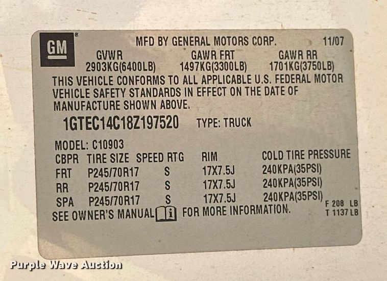 image for item EJ4852 2008 GMC Sierra 1500 pickup truck