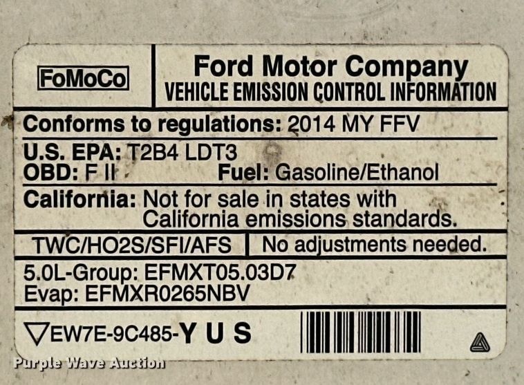 image for item EJ4878 2014 Ford  F150 SuperCrew pickup truck