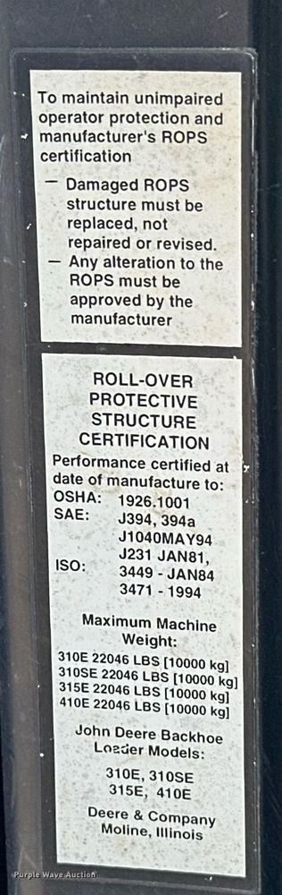 image for item EJ4879 1998 John Deere 310SE backhoe