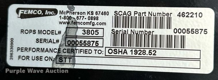 image for item EK0030 Scag Turf Tiger Velocity Plus ZTR lawn mower