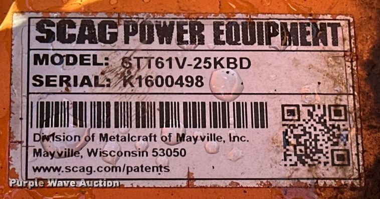 image for item EK0030 Scag Turf Tiger Velocity Plus ZTR lawn mower