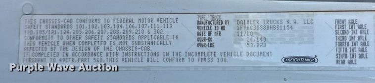 image for item EK0036 2011 Freightliner Business Class M2  dump truck