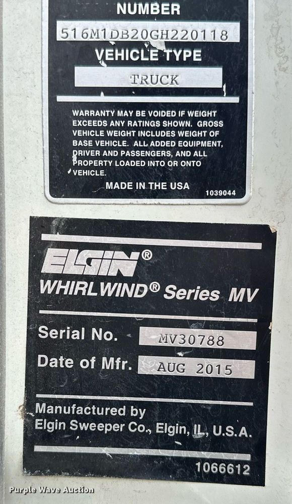 image for item EK0038 2016 AutoCar ACMD XPERT street sweeper truck