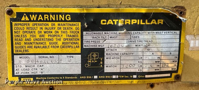 image for item EK0042 Caterpillar R80 forklift