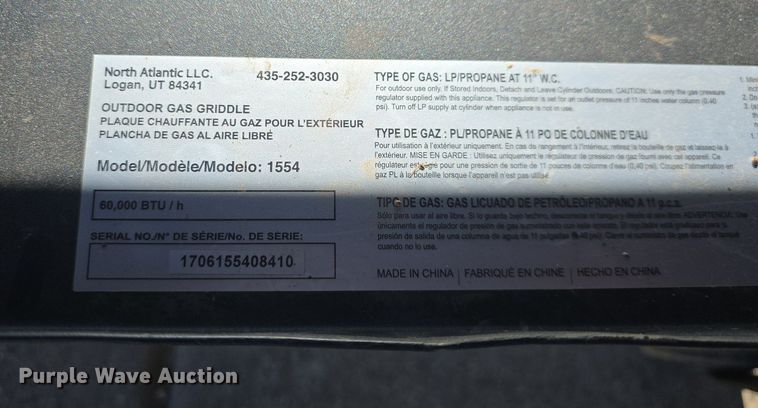 image for item EK2299 2017 Blackstone  1554 griddle