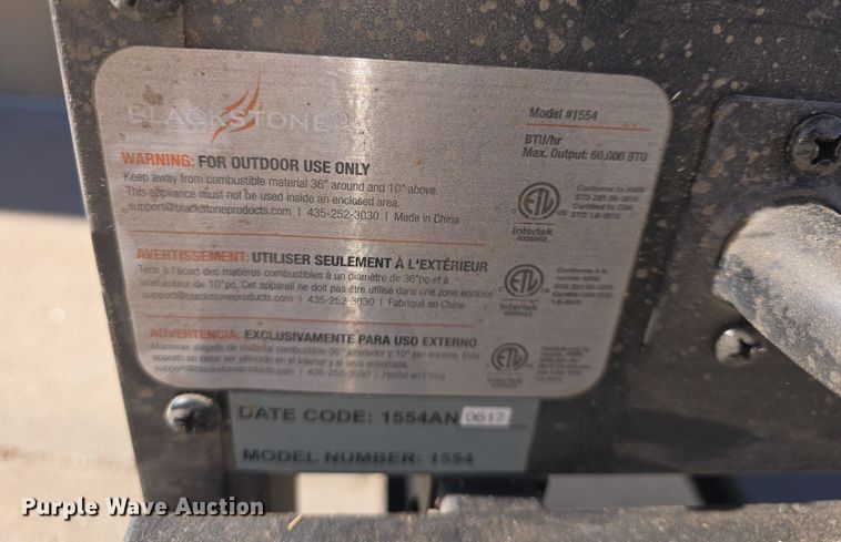 image for item EK2299 2017 Blackstone  1554 griddle