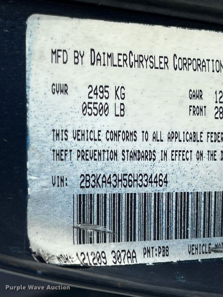 image for item EK3431 2006 Dodge  Charger  