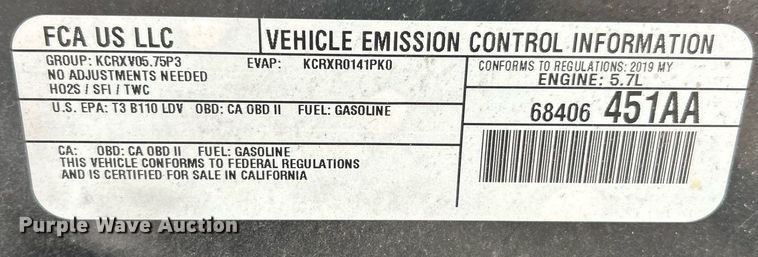 image for item EK3433 2019 Dodge  Charger Police  