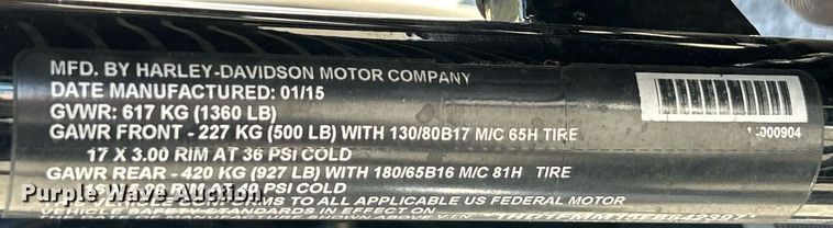 image for item EK3438 2015 Harley Davidson  Electra Glide Police motorcycle