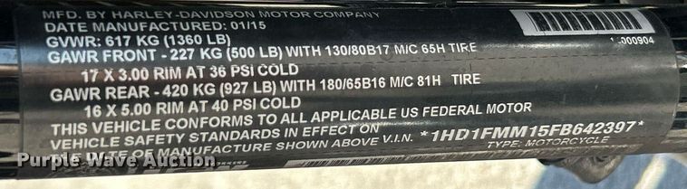 image for item EK3438 2015 Harley Davidson  Electra Glide Police motorcycle