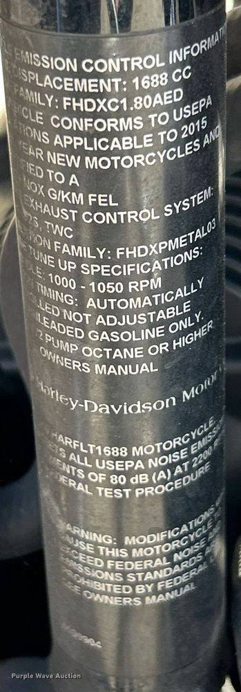 image for item EK3438 2015 Harley Davidson  Electra Glide Police motorcycle