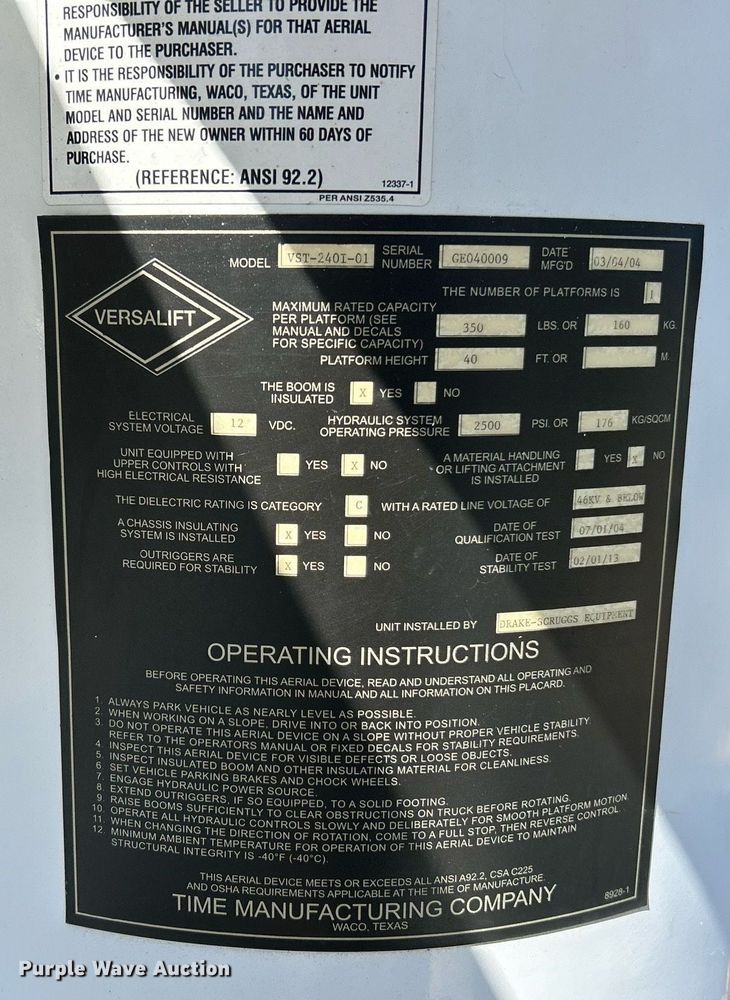 image for item EK3455 2012 Dodge Ram 5500HD bucket truck