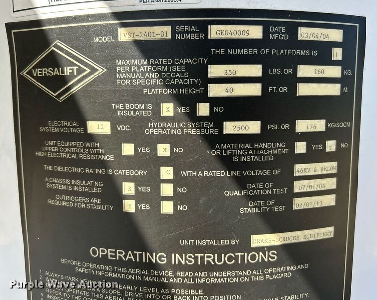 image for item EK3455 2012 Dodge Ram 5500HD bucket truck