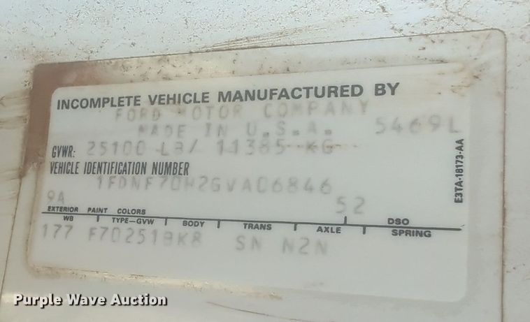 image for item EQ2269 1986 Ford F700 dump truck