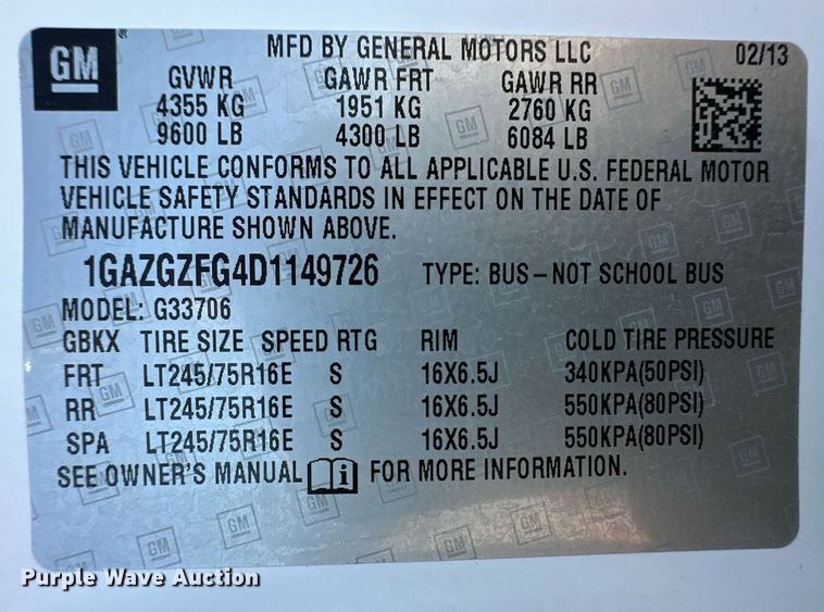 image for item ER8066 2013 Chevrolet Express 3500 van