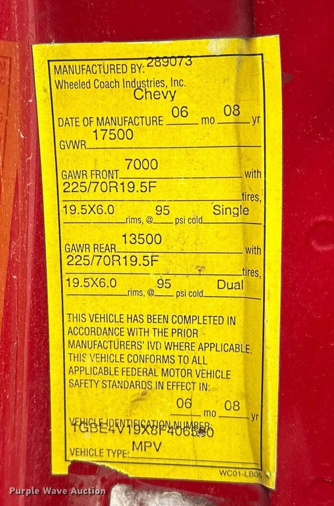 image for item JL9105 2008 Chevrolet C4500 ambulance