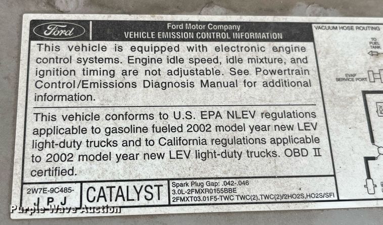 image for item LC9236 2002 Ford Ranger pickup truck