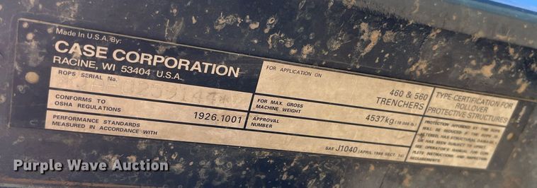 image for item LC9237 1998 Case 460 trencher