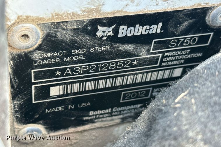 image for item MS9810 2012 Bobcat  S750 skid steer loader
