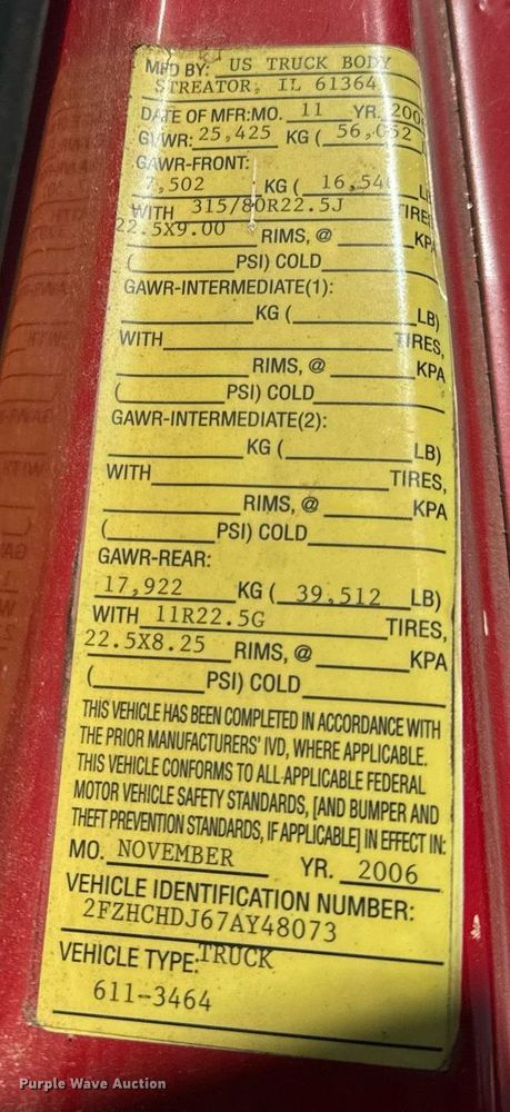 image for item DT2048 2007 Sterling  Acterra feed delivery truck