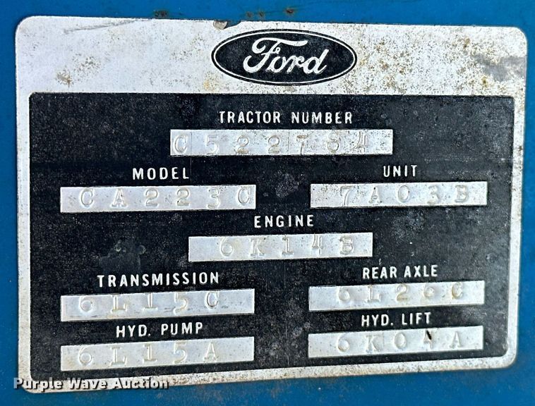 image for item EJ4857 1967 Ford 3000 tractor