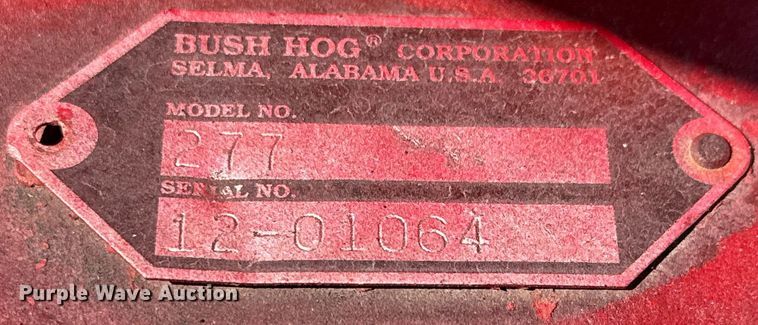 image for item MV9228 Bush Hog 277 rotary mower