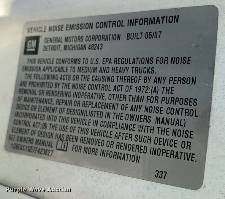 image for item DM1824 2007 Chevrolet  C4500 bucket truck