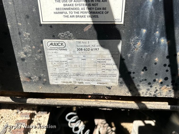 image for item DN0798 2012 Aulick live bottom trailer