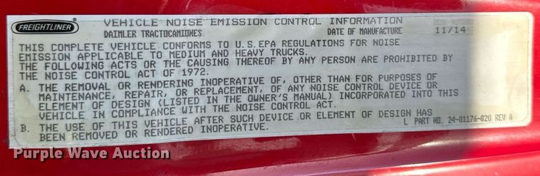 image for item DT2046 2015 Freightliner  Cascadia  semi truck