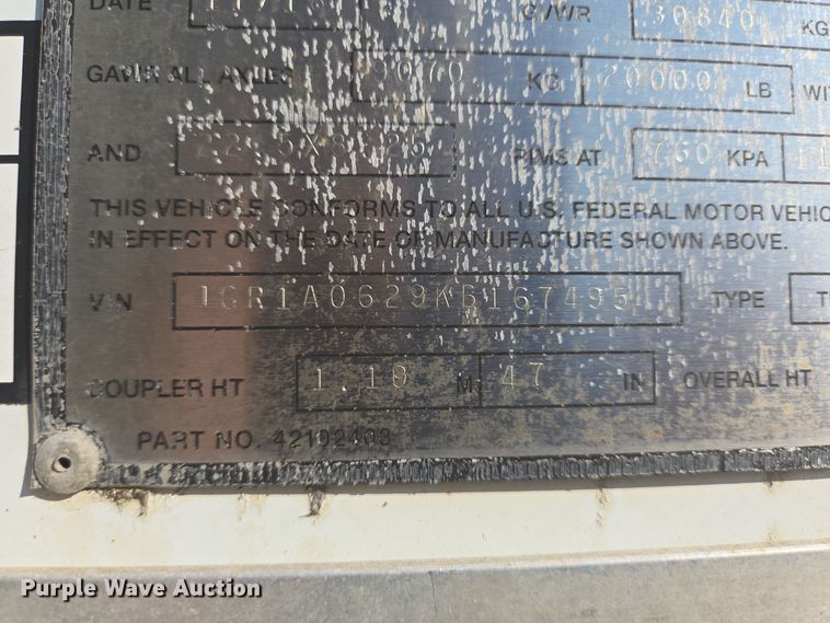 image for item DT5305 2019 Great Dane dry van trailer