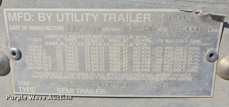 image for item DT5307 2007 Utility refrigerated van trailer