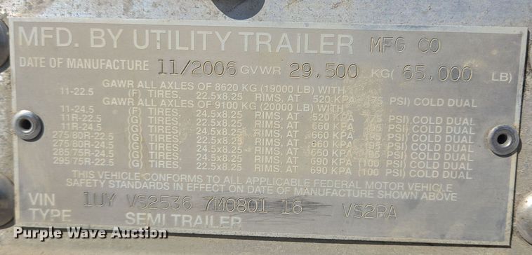 image for item DT5308 2007 Utility refrigerated van trailer