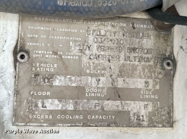 image for item DX1385 2011 Utility  VS2RA refrigerated van trailer