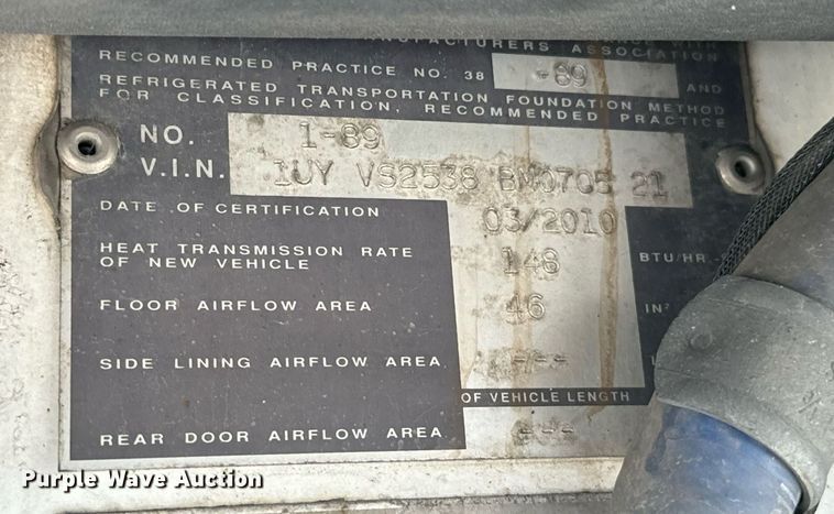 image for item DX1385 2011 Utility  VS2RA refrigerated van trailer